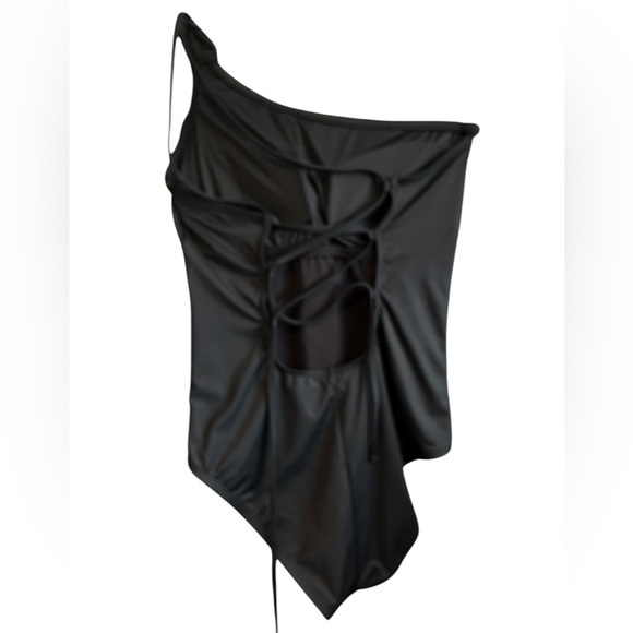 NEW! La Blanca Island Goddess Lace Back One Shoulder One Piece - Swimsuit - Picture 4 of 6